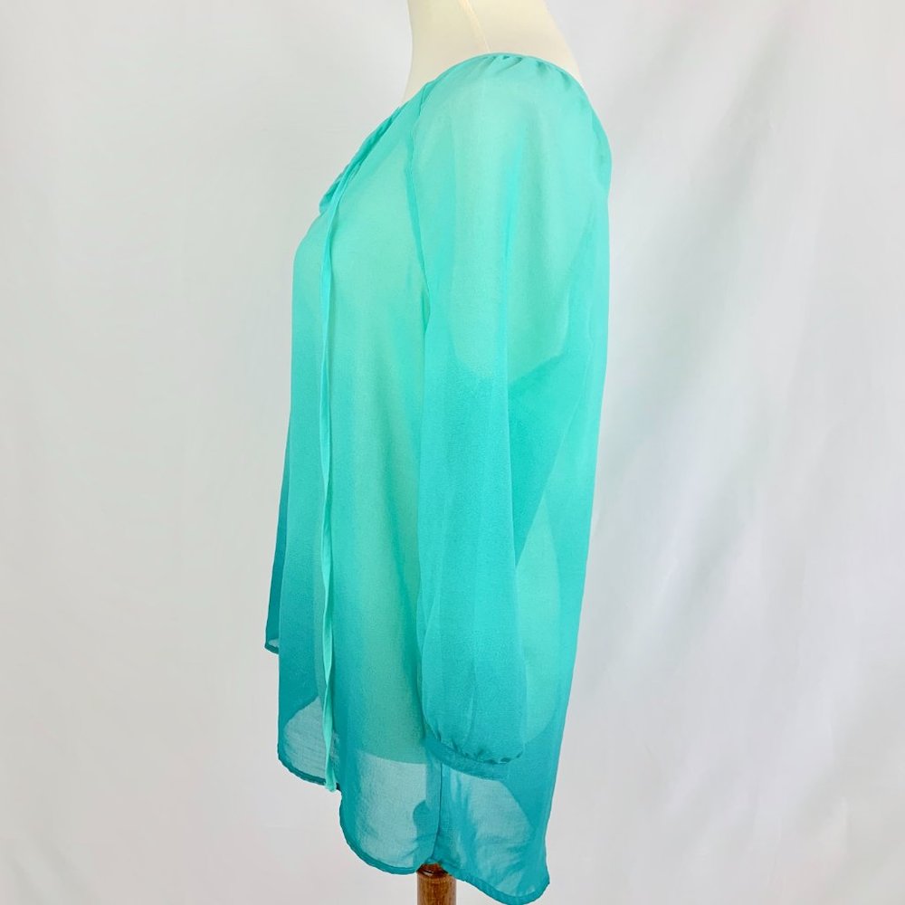 A.N.A Petite Turquoise V-Neck Tunic Medium - Picture 3 of 8